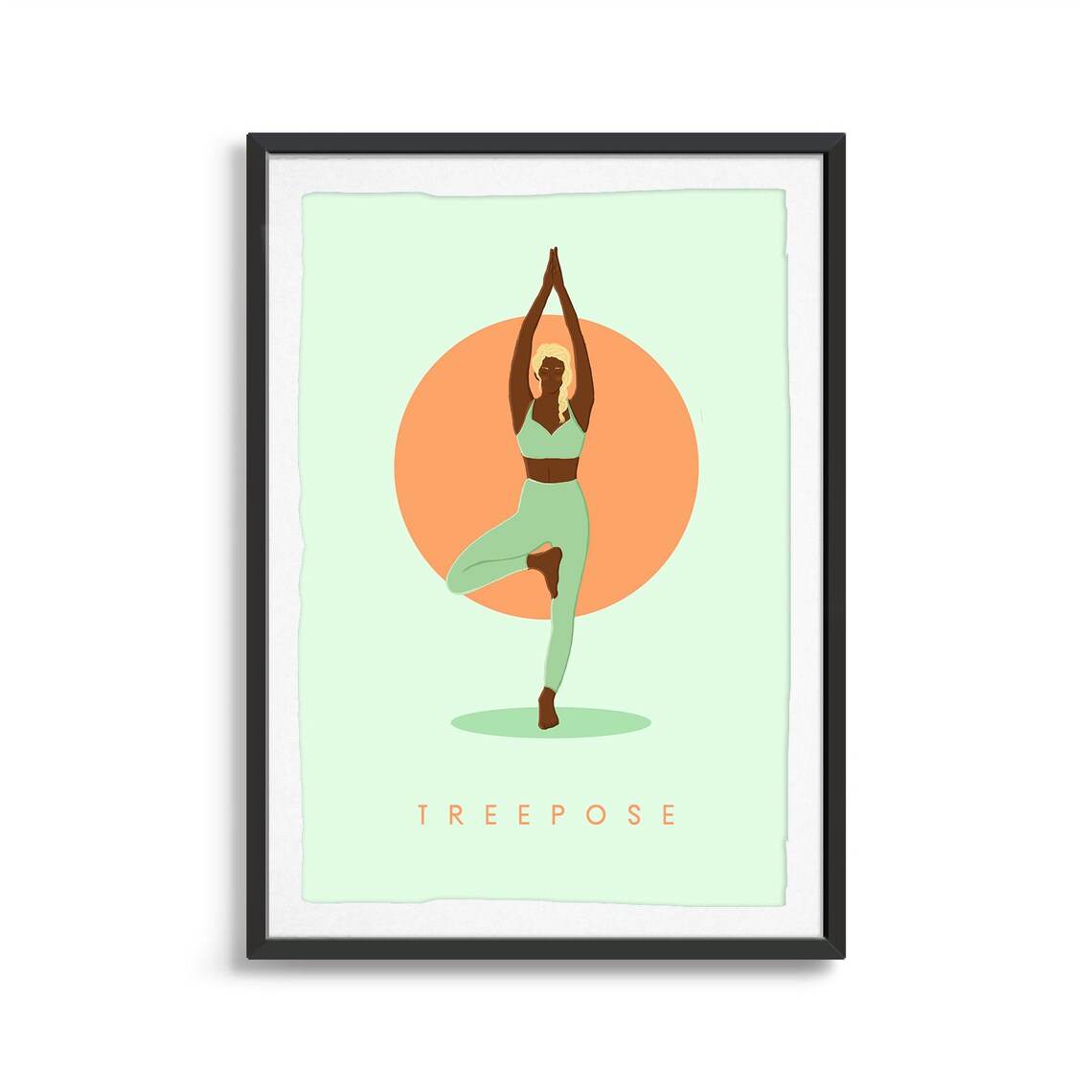 Yoga Tree Pose Art Print for Studio Decor