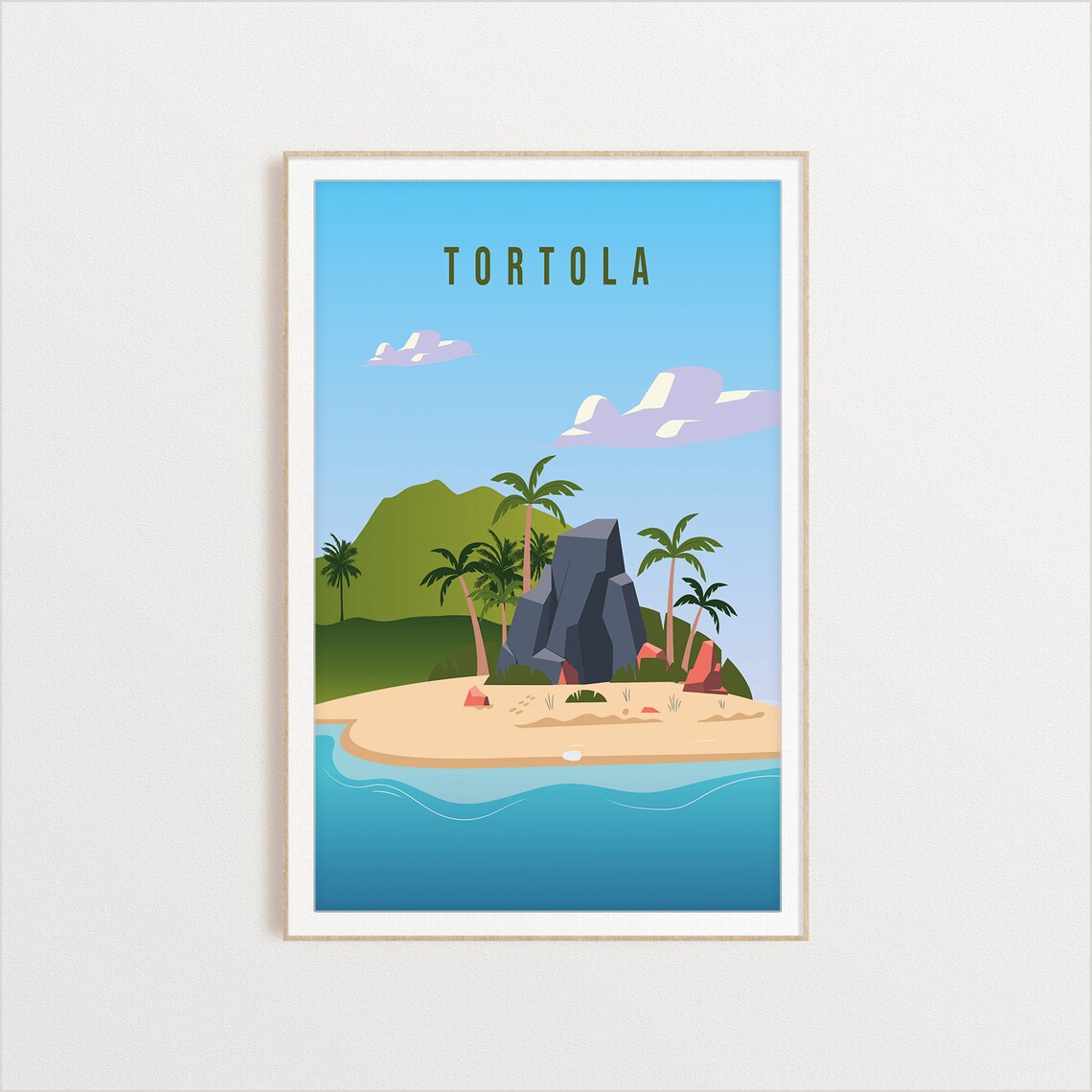 Tortola Island Travel Poster, Island Art Print