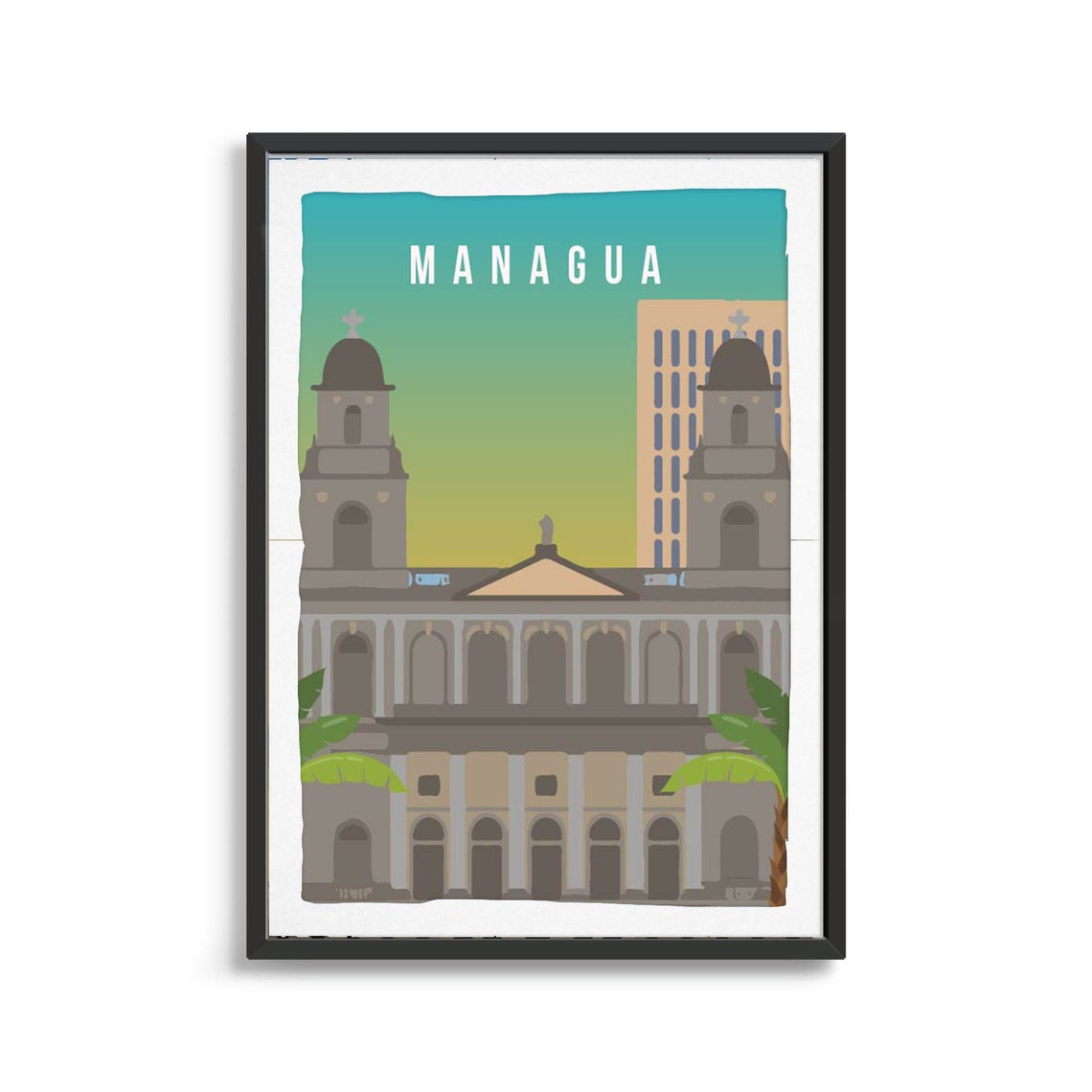 Managua City Poster City Art City Wall Art City Print City Poster City Print Travel Gift Travel Illustration - Image 2