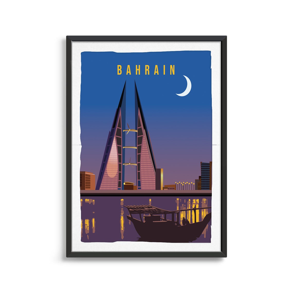 Bahrain Country Poster Country Art Country Wall Art Country Print Country Poster Country Print Travel Gift Travel Illustration