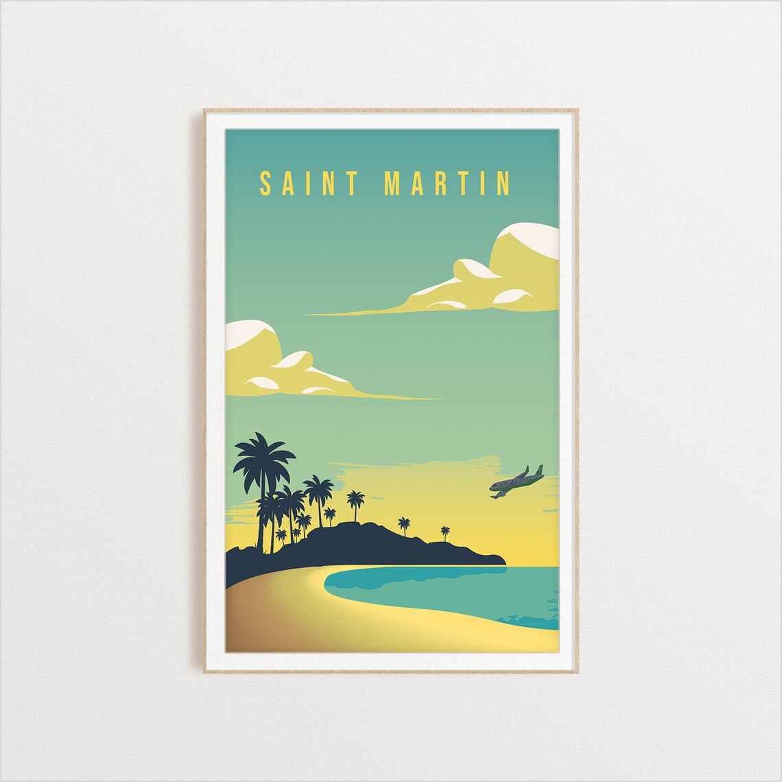 Saint Martin Island Travel Poster Art Print