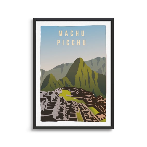 Machu Picchu Travel Poster, City Art Print