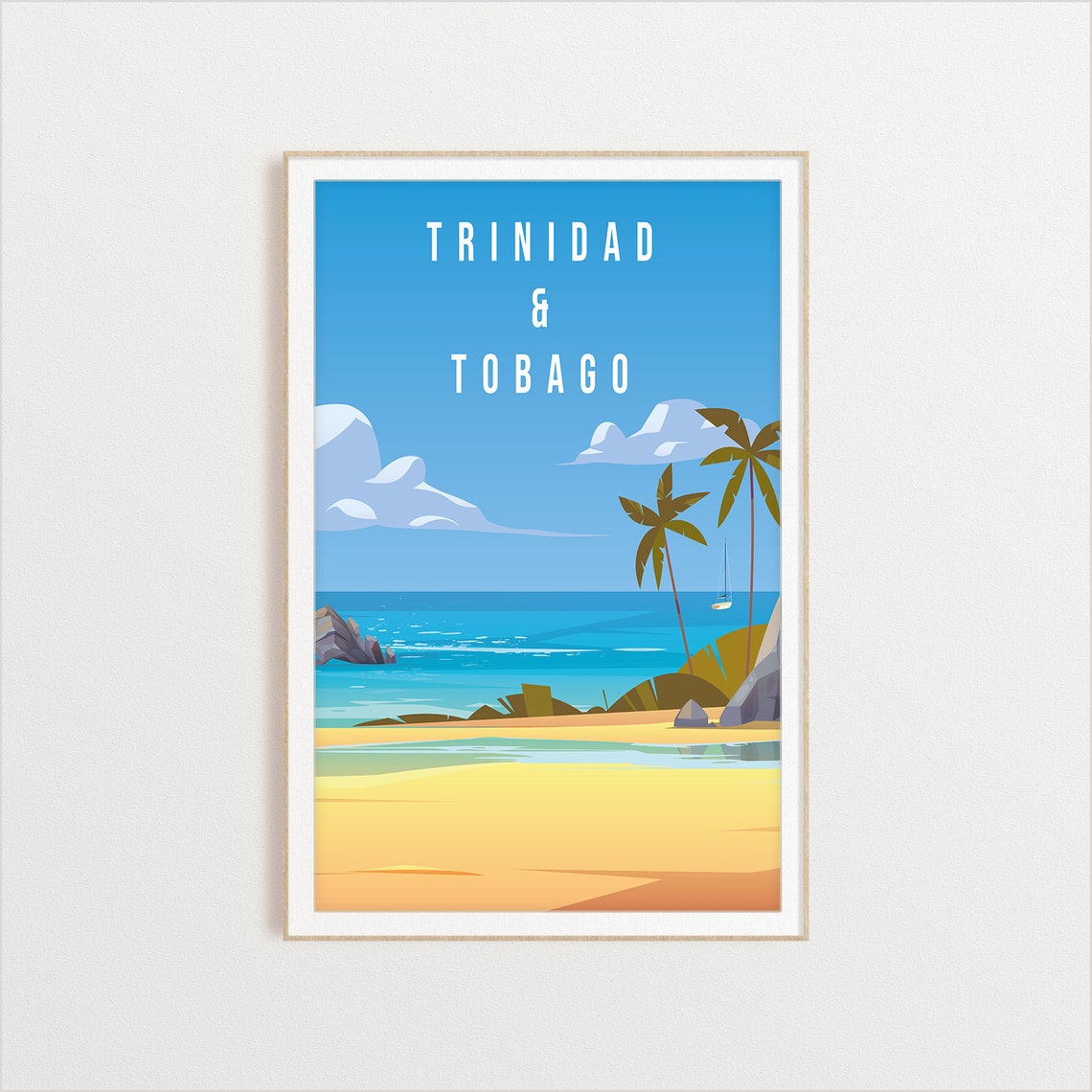 Trinidad And Tobago Country Poster Art City Wall Art Country Art Country Poster Country Print Country Art Travel Illustration