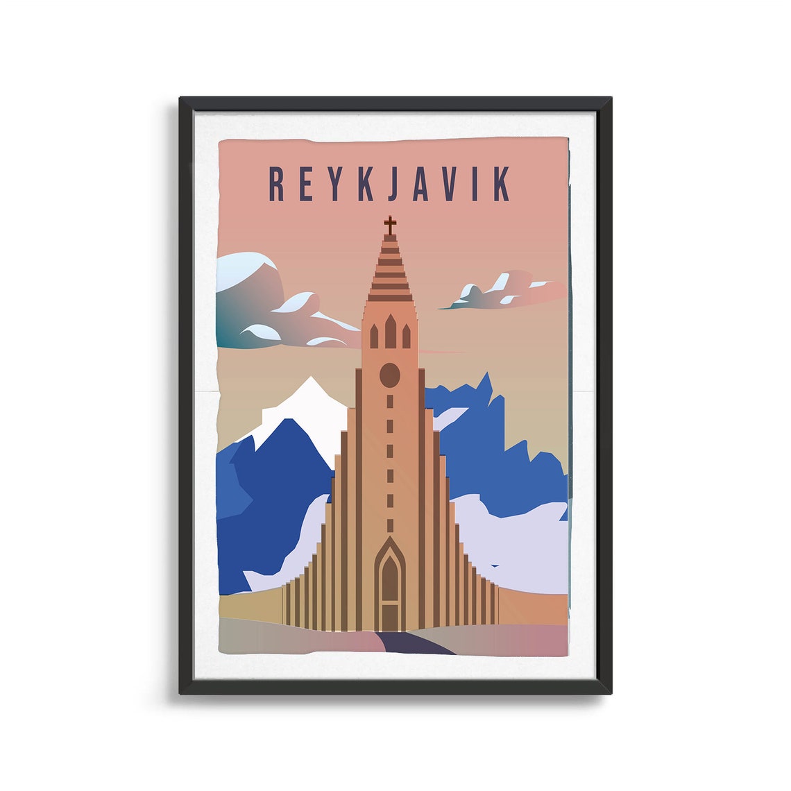 Reykjavik City Poster City Art City Wall Art City Print Country Poster Country Print Country Art Iceland Travel Illustration - Image 2