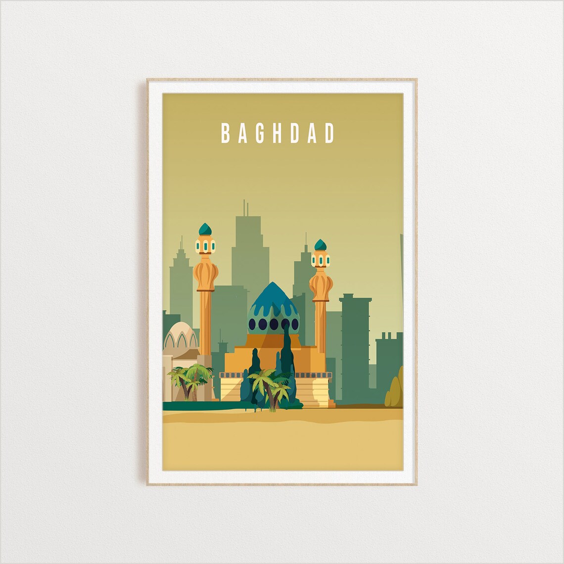 Baghdad City Poster, Travel Illustration Art Print - Image 2