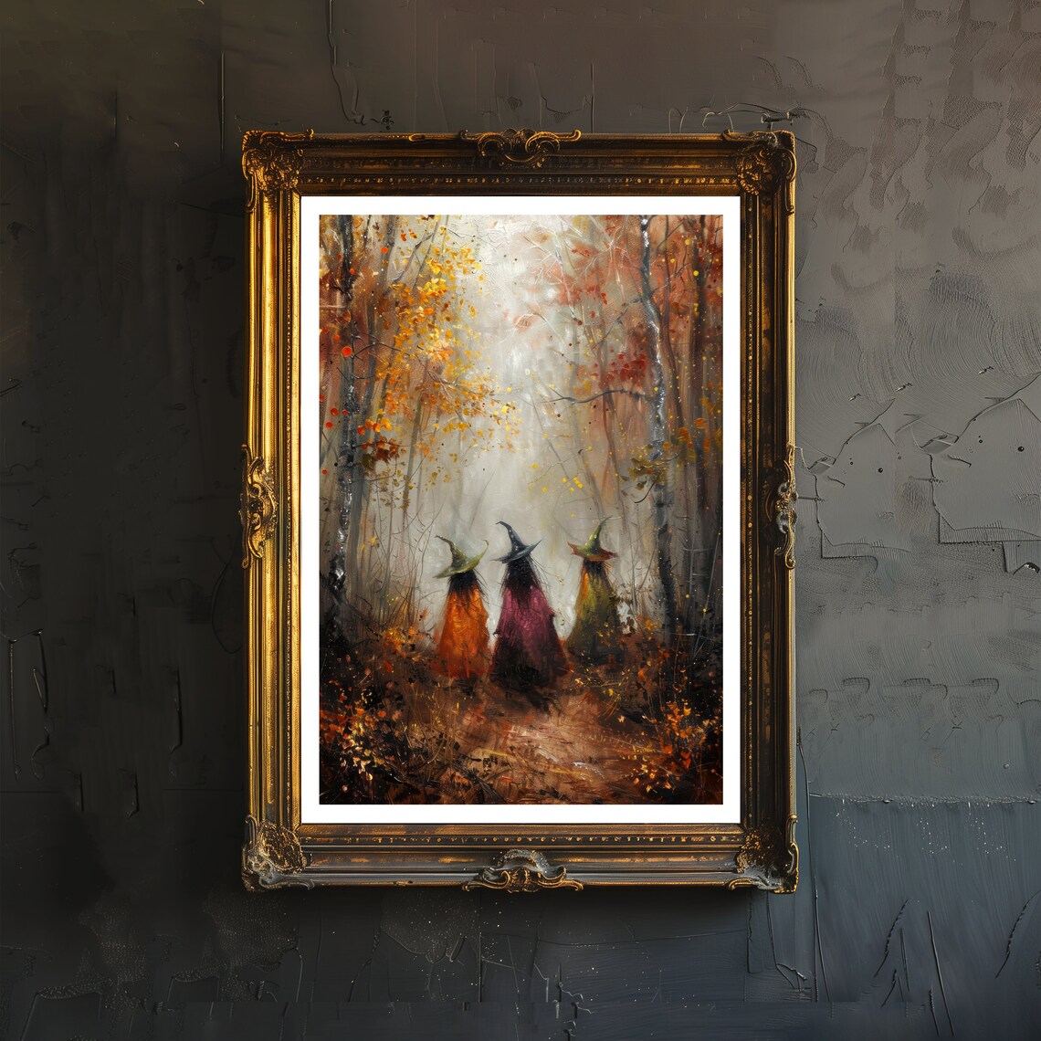Witches in the Wood Poster, Dark Academia Gothic Decor