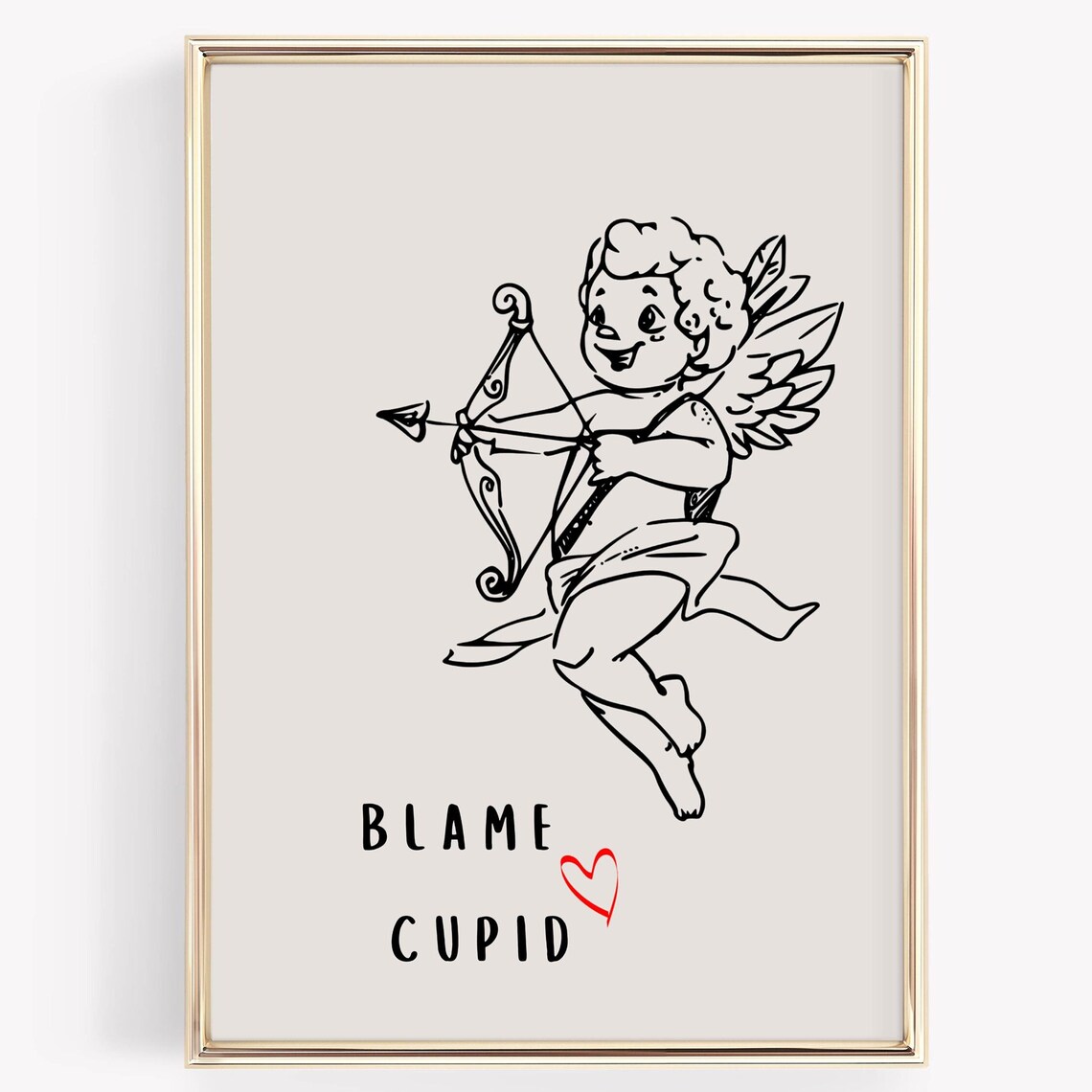 Valentine Cupid Romantic Funny Wall Art Print