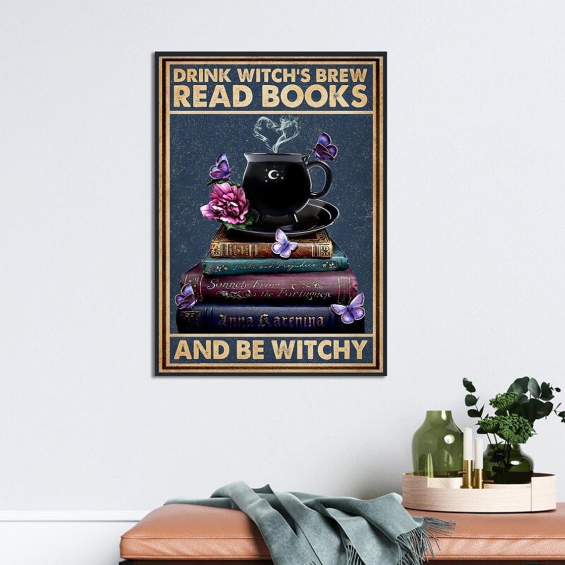Vintage Drink Witchs Brew Read Books And Be Witchy Decor Poster - Image 2