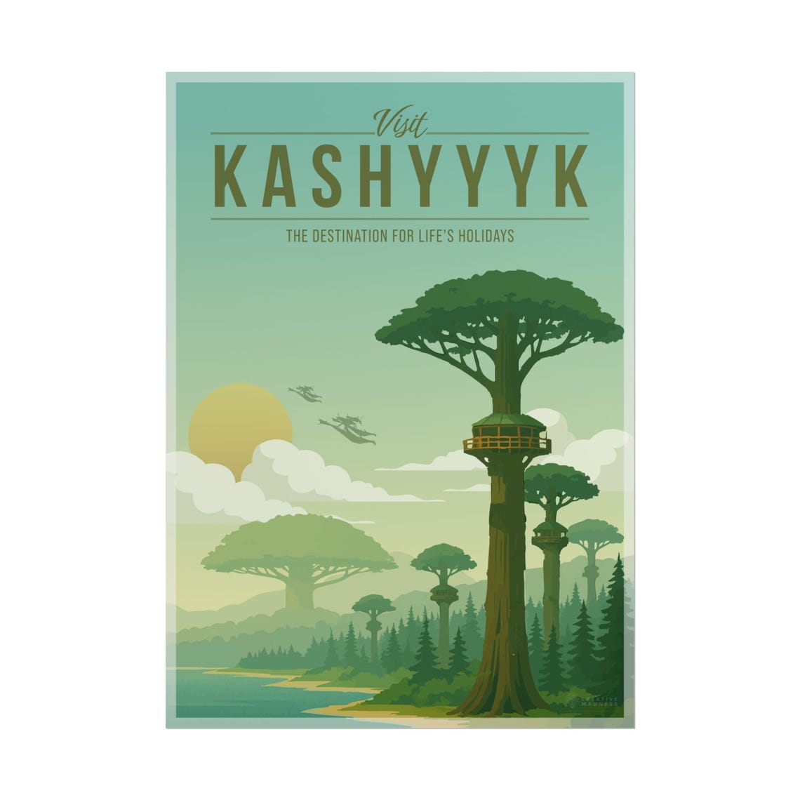 Visit Kashyyyk Star Wars Wookiee Treetop Forest Travel Poster