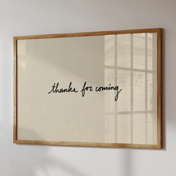 Thanks For Coming Print Entryway Wall Art Guest Room Decor Digital Download Horizontal