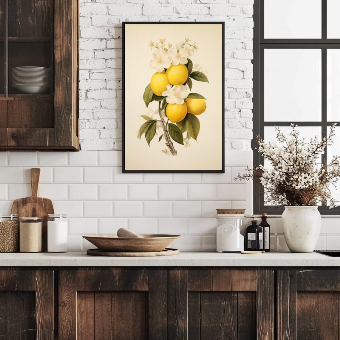 Vintage Citrus Print Set, Botanical Poster Print