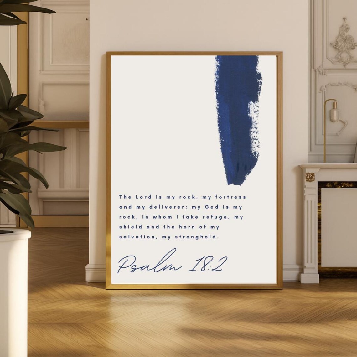 Psalm 182 Christian Scripture Print Bible Verse Modern Minimalist Home Decor Inspirational Faith Poster