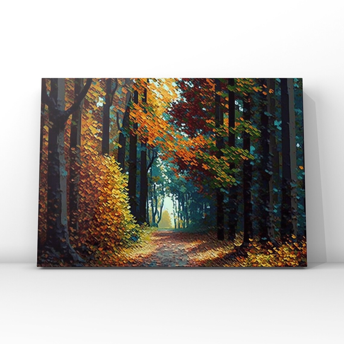 Quiet Forest Flat Design Fall Art Print
