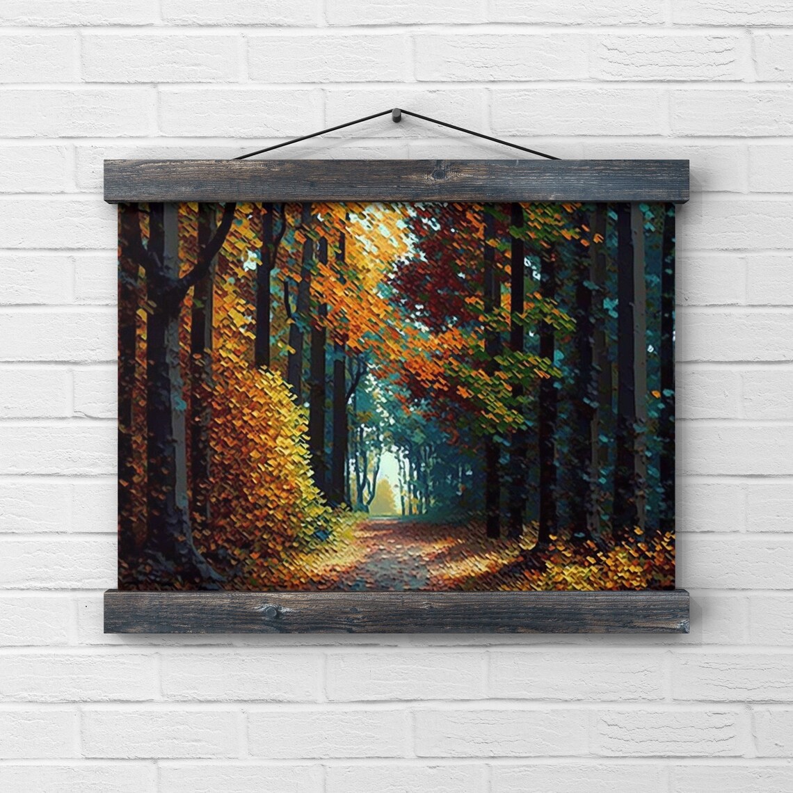 Quiet Forest Flat Design Fall Art Print - Image 2