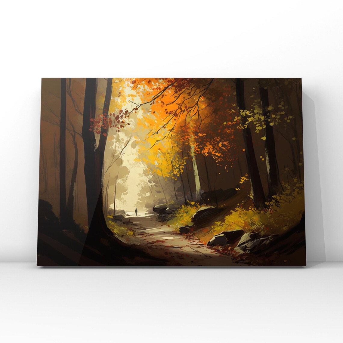 Sweet Forest Flat Design Fall Landscape Art Print
