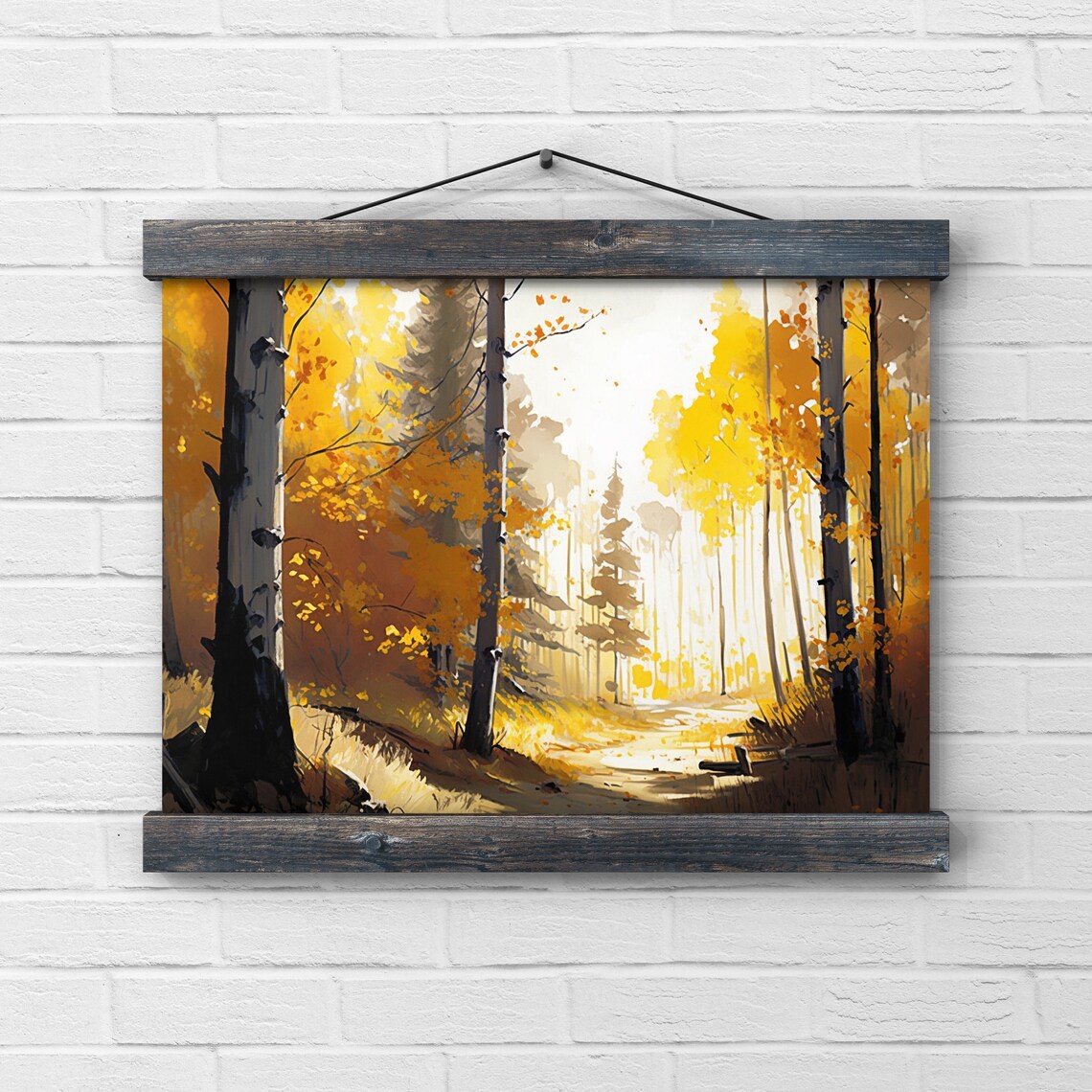 Golden Forest Flat Design Fall Poster Print - Image 2