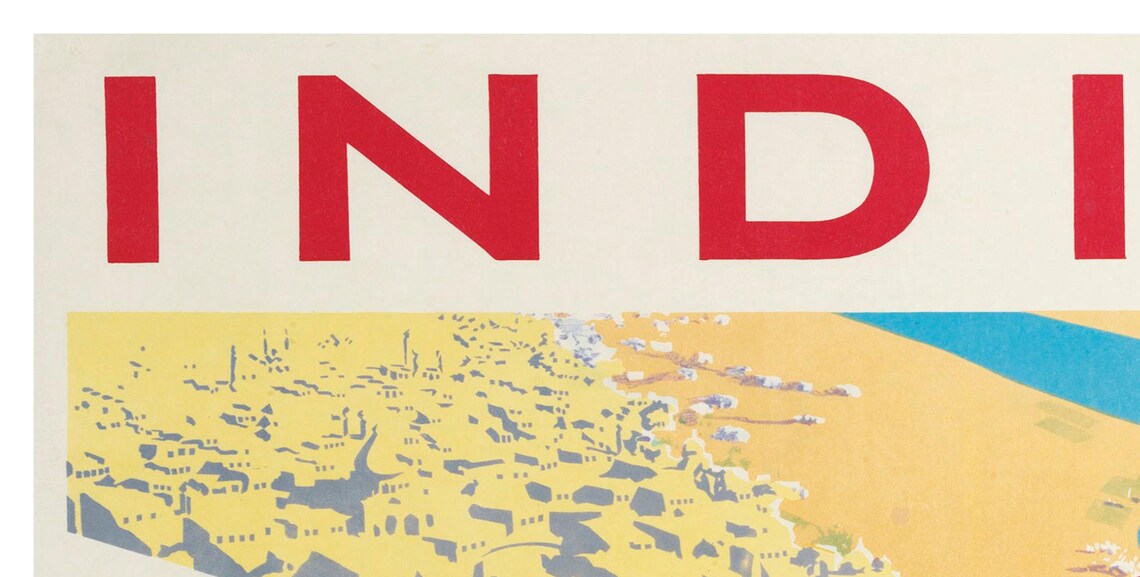 India by Imperial Airways Vintage Airline India Travel Poster - Image 2