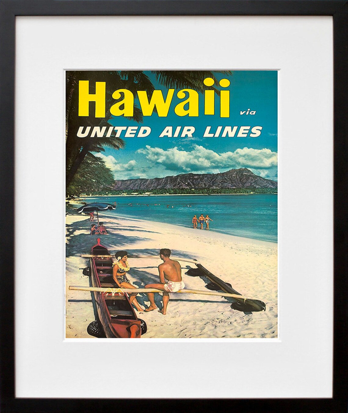 Hawaii Retro Travel Poster, Ocean and Beach Art Print - Image 2