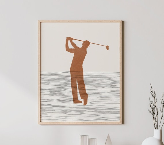 Boho Golfer Print, Minimalist Golf Illustration