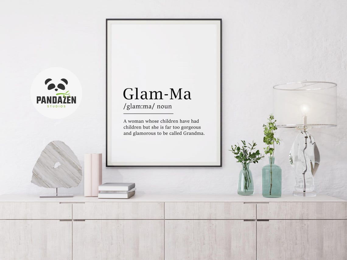Glam Ma Definition Funny Typography Poster Gift for Glamorous Grandmas - Image 3