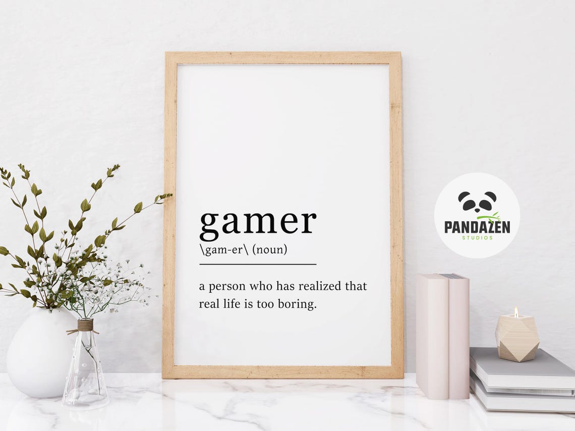 Gamer Definition Print Gaming Wall Art Gamer Sign Gamer Poster Gamer Gifts Teen Room Wall Art Boys Room Decor Poster - Image 8