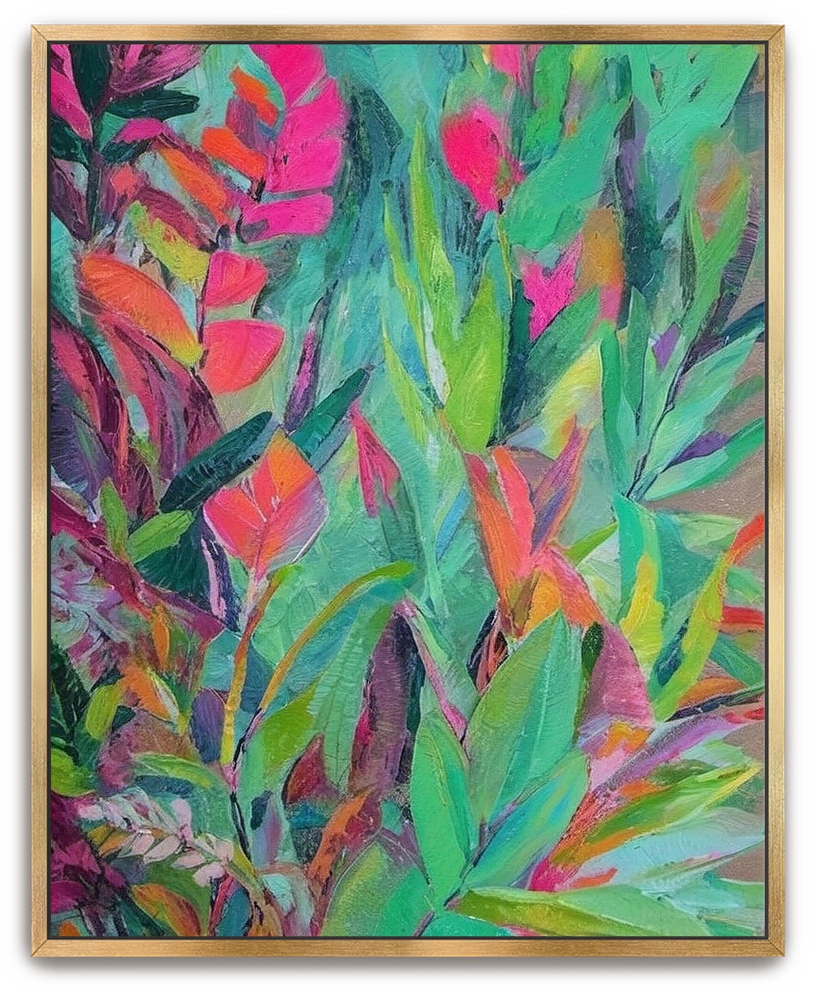 Abstract Tropical Jungle Acrylic Painting Art Print - Image 3