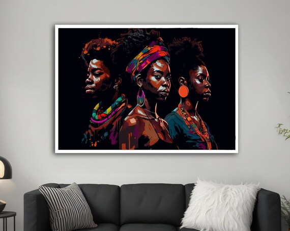 Colorful African Womans Modern Wall Art African Womans Wall Art Ethnic Wall Decor African Abstract Woman Ethnic