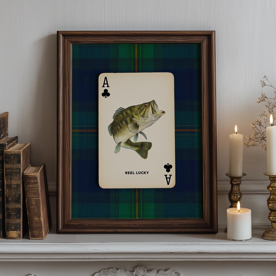 Lucky Largemouth Bass Ace Card Art Print