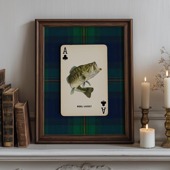 Lucky Largemouth Bass Ace Card Art Print
