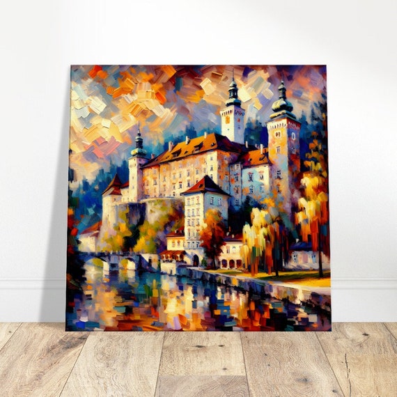 Ljubljana Castle Legacy Oil Painting Print Impressionism Living Roombedroom Wall Prints Housewarming Gift