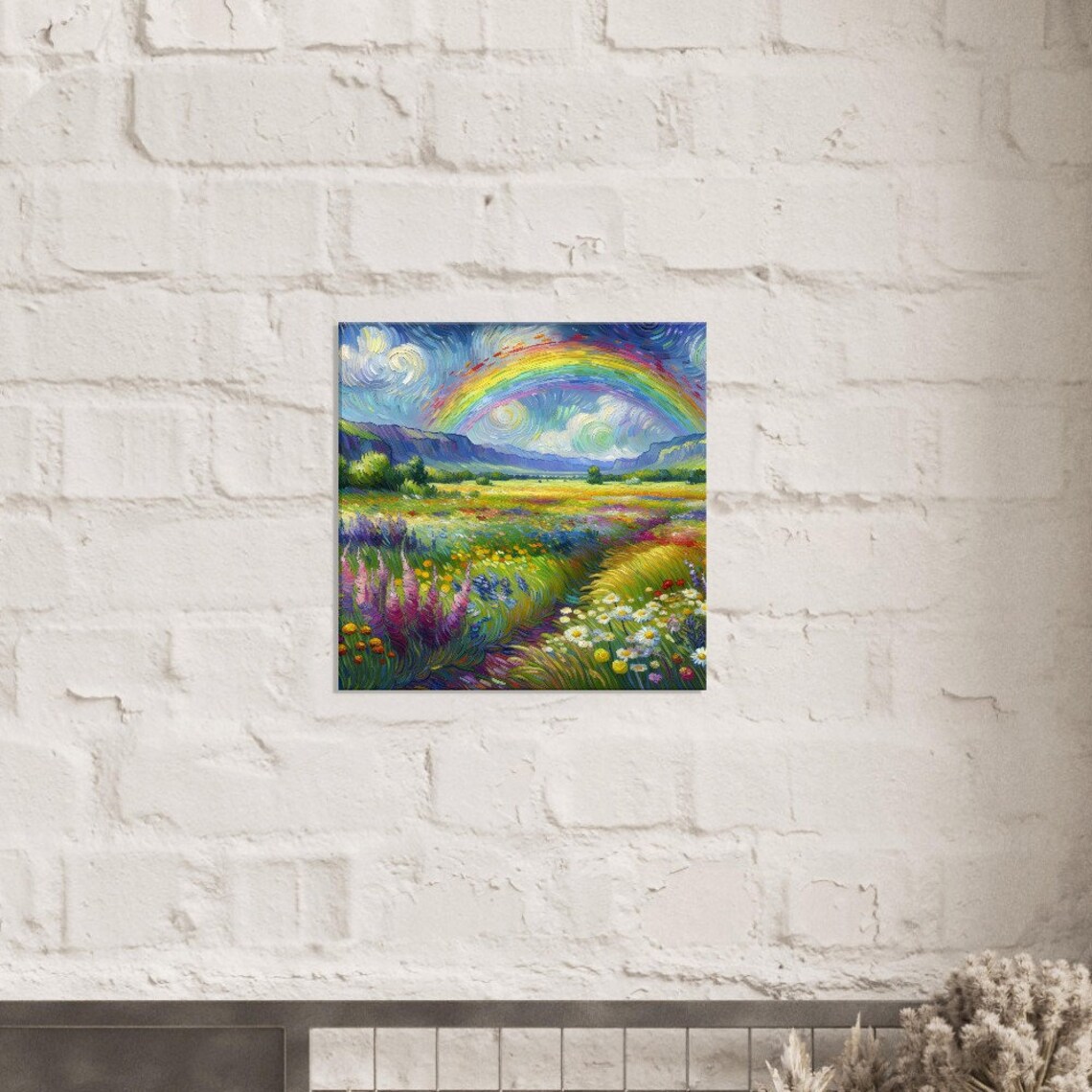 Rainbow Bloom Van Gogh Style Oil Painting Print Impressionism Living Roombedroom Wall Prints Housewarming Gift - Image 2