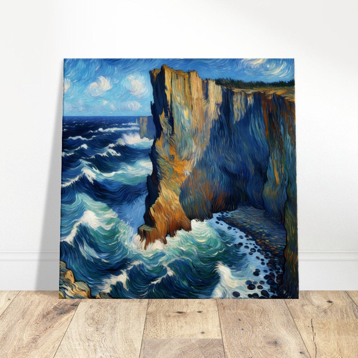 Cliffside Majesty In Van Gogh Swirls Oil Painting Print Impressionism Painting Living Roombedroom Wall Prints Housewarming Gift - Image 3