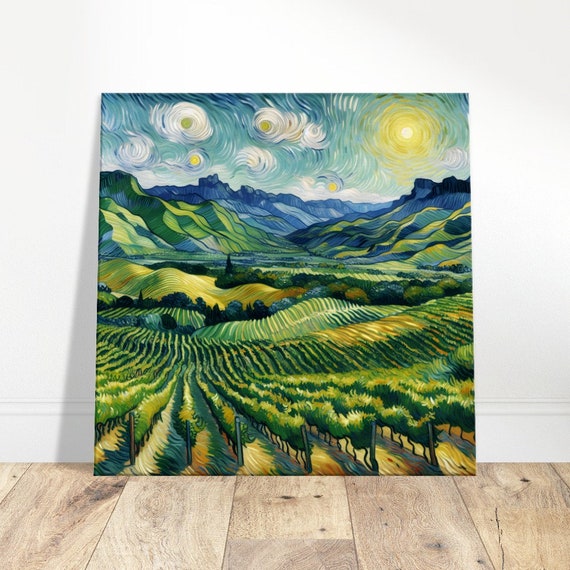 Van Gogh Styled Vineyard Horizon Oil Painting Print Impressionism Living Roombedroom Wall Prints Housewarming Gift