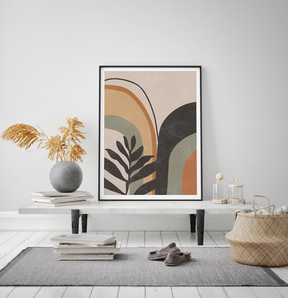 Bohemian Wall Art Boho Art Print Beige And Green Minimal Print Minimalist Art Print Minimalist Mid Century Modern Geometric Shapes