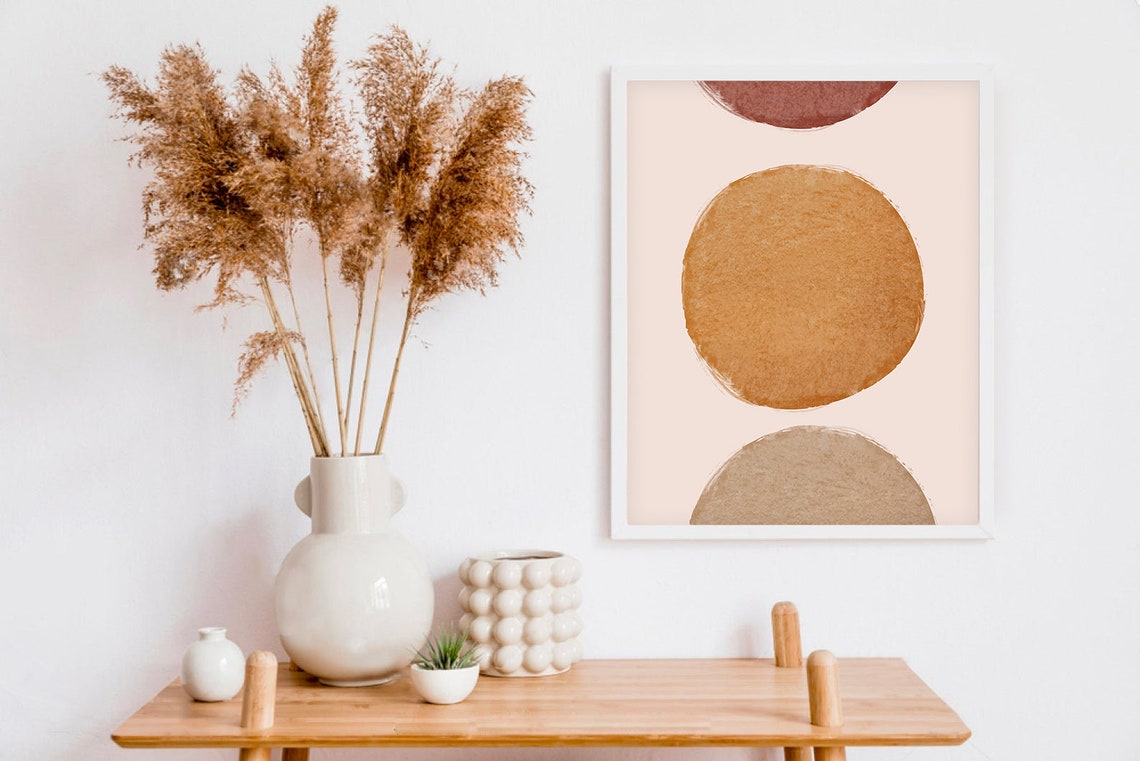 Rust Circle Arches Minimalist Geometric Earth Tone Art Poster