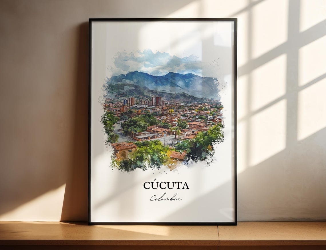 Ccuta Colombia Wall Art Print Watercolor Gift Travel Poster Housewarming