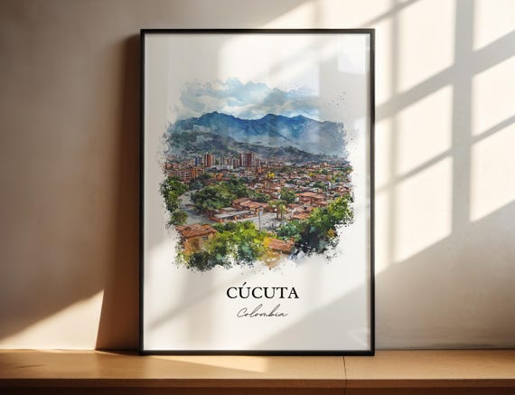 Ccuta Colombia Wall Art Print Watercolor Gift Travel Poster Housewarming