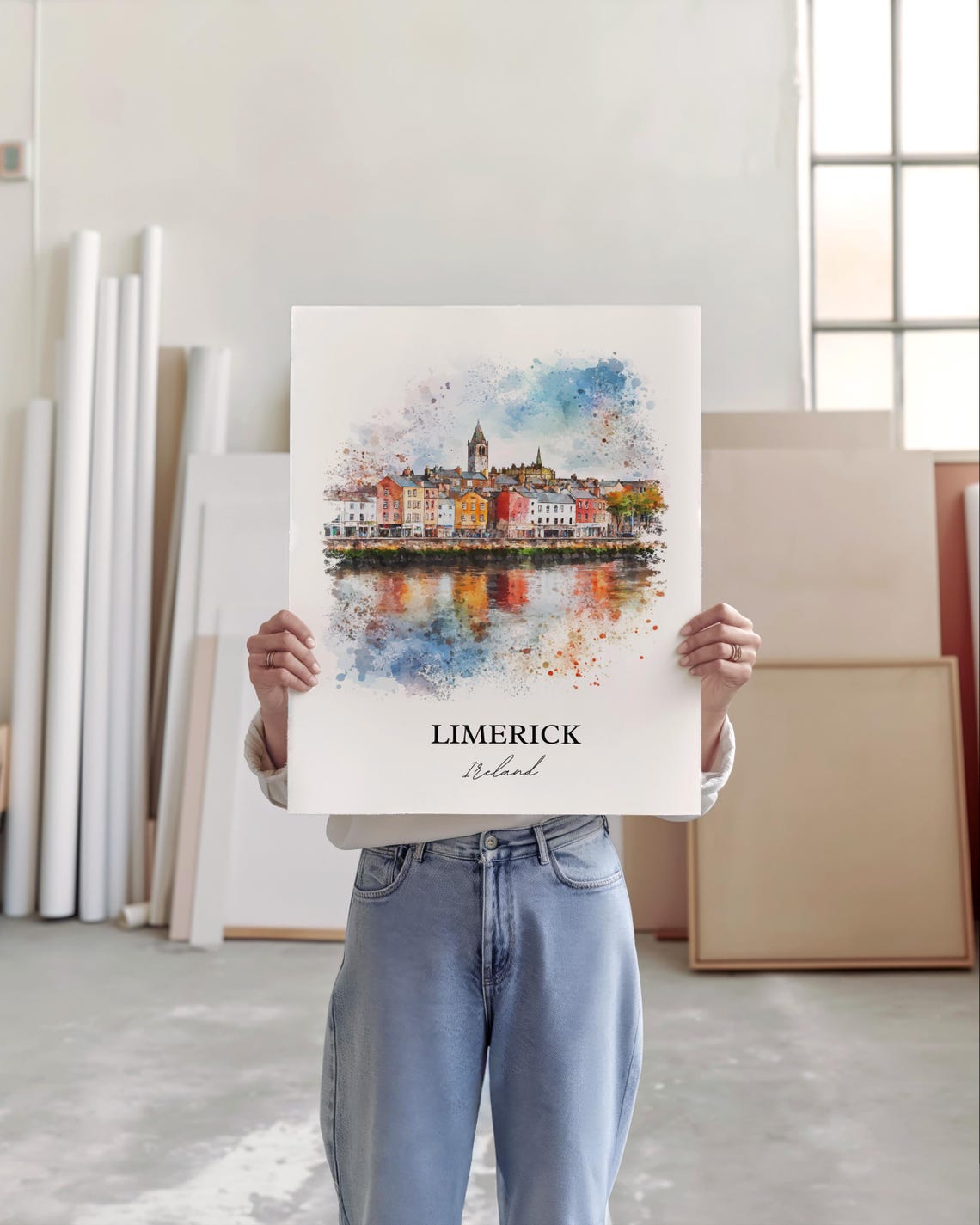 Limerick Watercolor Travel Poster, Munster Province - Image 3