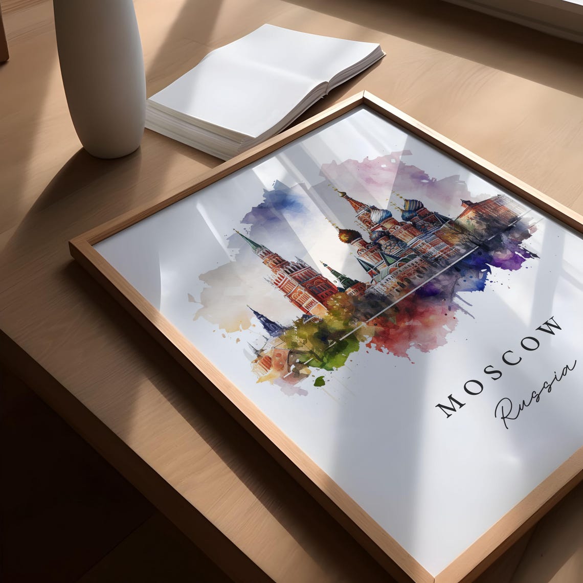Moscow Russia Watercolor Travel Poster, The Kremlin - Image 5