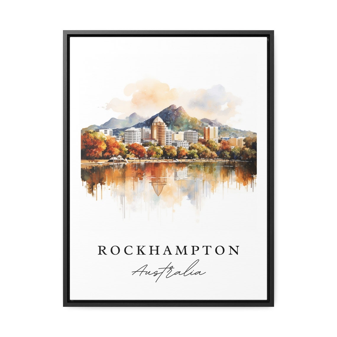 Rockhampton Queensland Travel Poster, Custom Text Print - Image 2