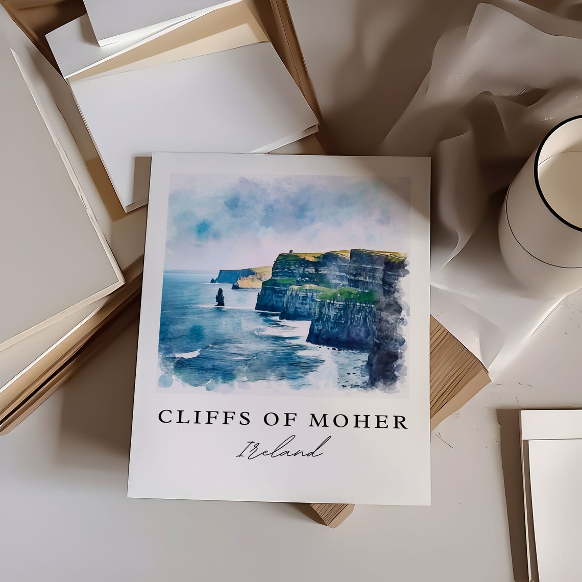 Cliffs Of Moher Ireland Travel Poster, Custom Text - Image 6