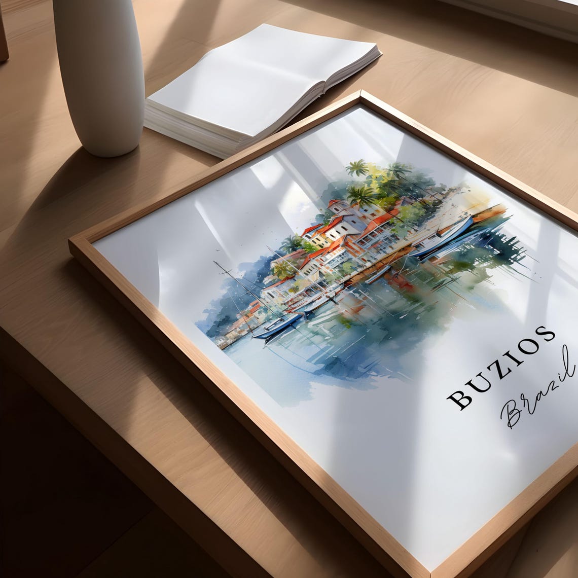 Buzios Brazil Wall Art Poster Armao Dos Bzios Gift Birthday Present Custom Text Personalized - Image 4