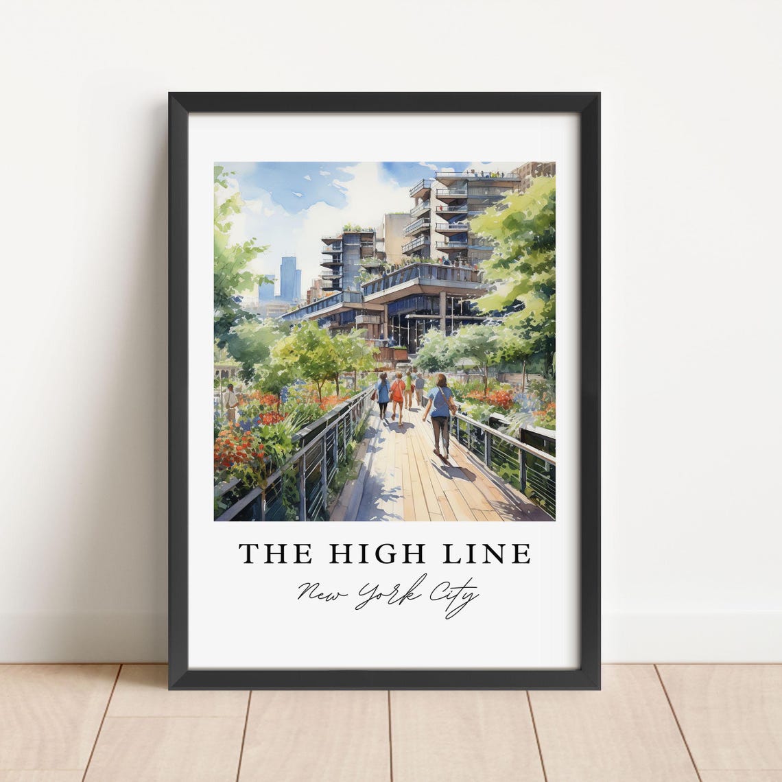 The High Line New York City Garden Walkway Watercolor Art Print