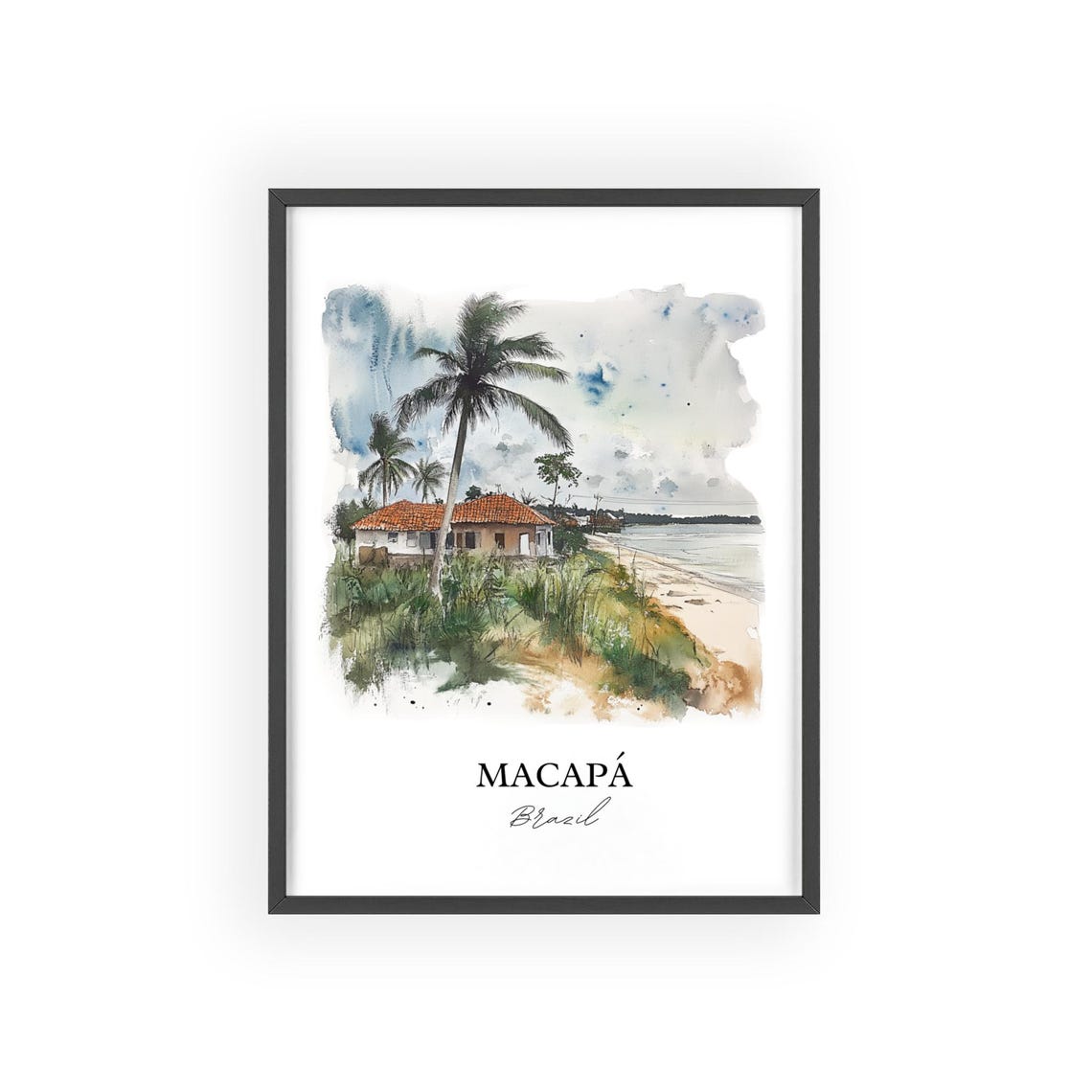 Macap Brazil Wall Art Amap State Print Watercolor Gift Travel Poster Housewarming - Image 2