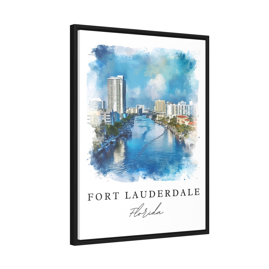 Fort Lauderdale Florida Intracoastal Waterfront Skyline Poster - Image 2