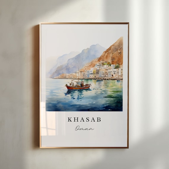 Khasab Oman Travel Poster, Custom Text