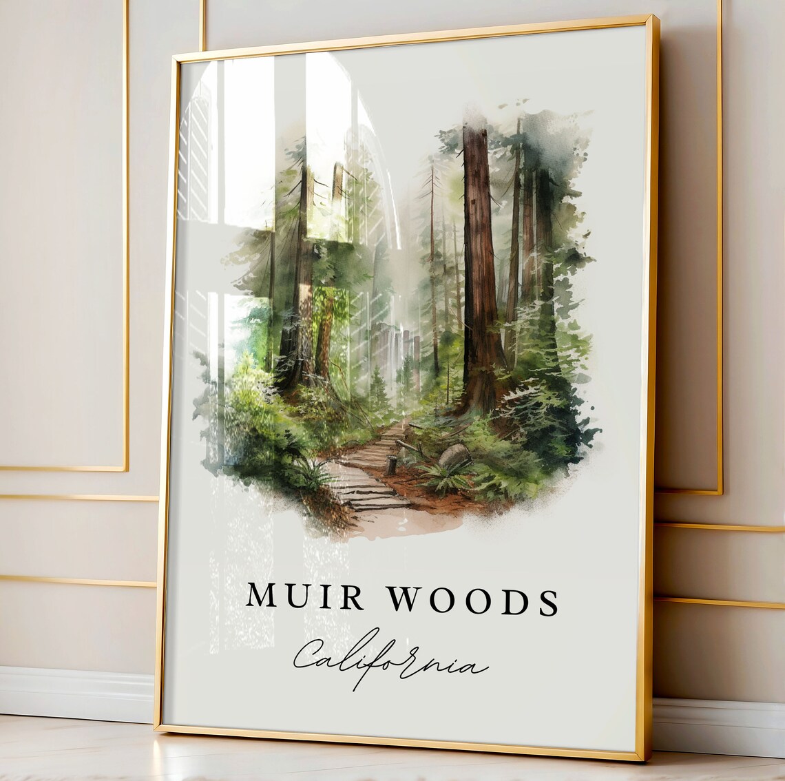 Muir Woods Custom Text Art Print, Nature Gift - Image 4
