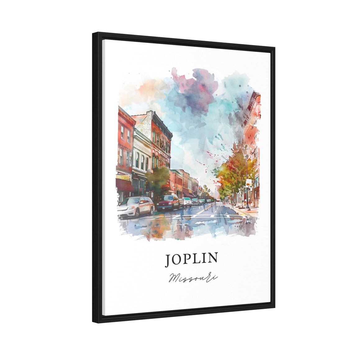 Joplin Missouri Historic Downtown Main Street Watercolor Poster - Image 2