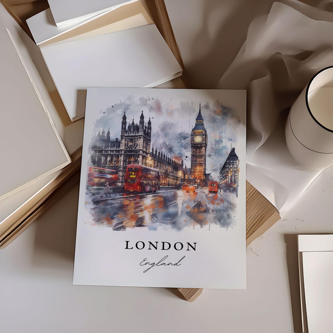 London Art Print, England Travel Poster for Home - Image 4