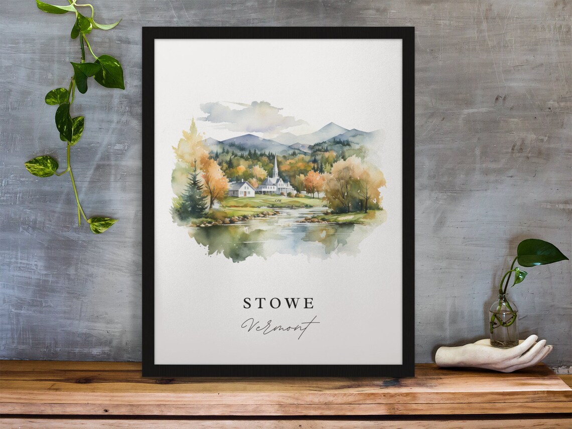 Stowe Traditional Travel Poster, Vermont Custom Text